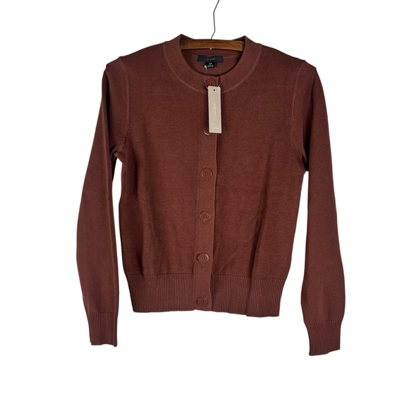 J. Crew Sweaters - J. Crew black label Women’s Chocolate Brown Button up Cardigan NEW SZ XS